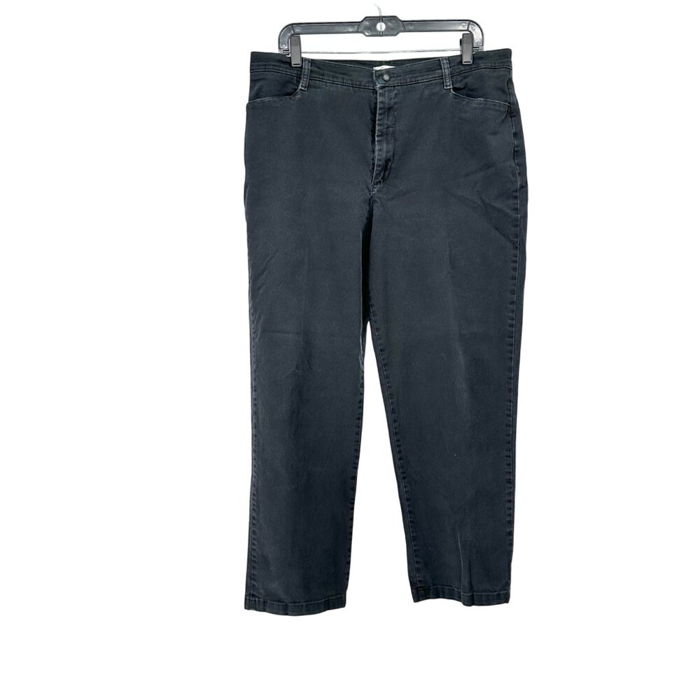 Lee At The Waist Pants Womens Size 18 Medium Black Straight Leg Cotton Spandex